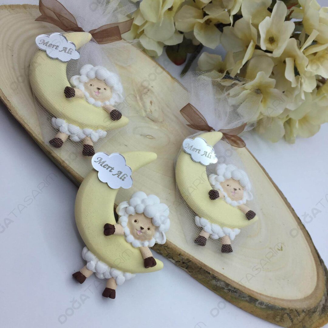 Ayda Kuzu Hediyelik Bebek Magneti Kokulu Taş - Görsel 2