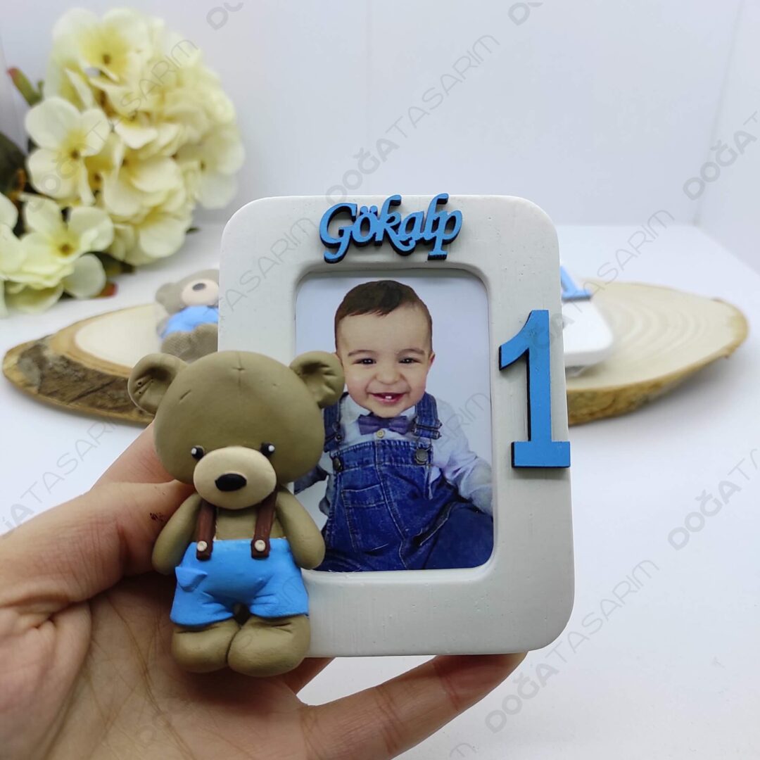 Ayıcıklı Fotoğraf Çerçevesi Magnet Kokulu Taş Hediyelikler (2)
