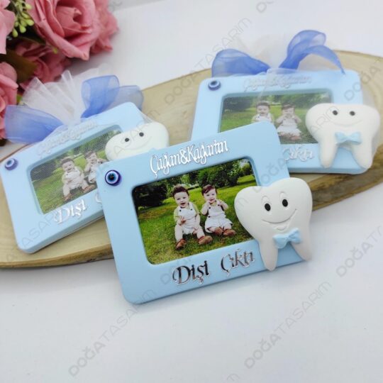 Diş Konsepti Mavi Fotoğraf Çerçevesi Kokulu Taş Hediyelikler (1)