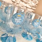 Mavi Süslemeli Lohusa Şerbeti Kadehi