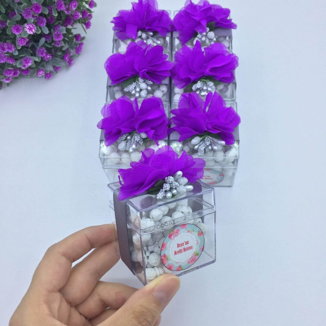 Mika Kutuda Hediyelik Gül Kokulu Mevlüt Tesbihi (Mor)